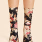 Multicolor Polyester Floral Print Socks 1pair
