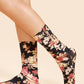 Multicolor Polyester Floral Print Socks 1pair