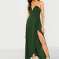 Bandeau Off Shoulder Split Sleeveless Fit and Flare Dress