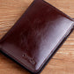 PU Leather Brown Minimalist Fold Over Wallet