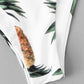 White Pineapple Print Bandeau With High Leg Bikini
