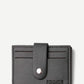 Black PU Leather Embellished Buckle Magnetic Button Wallet