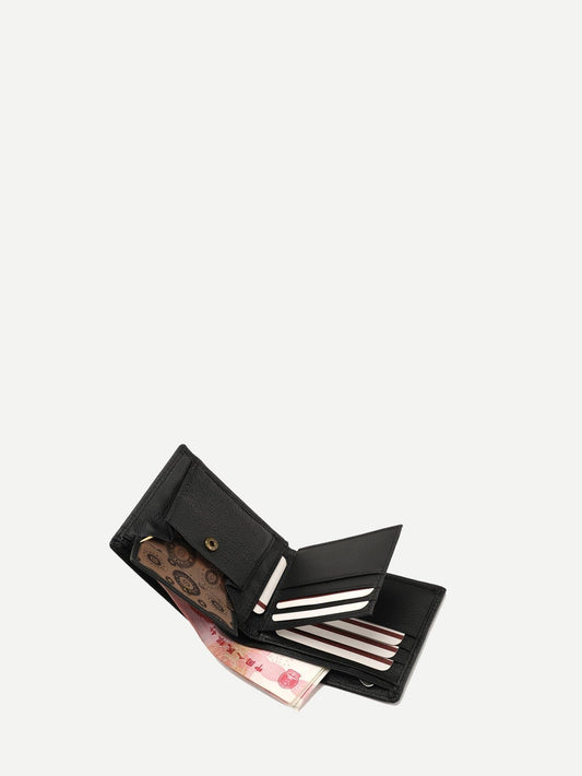 Black Textured PU Wallet