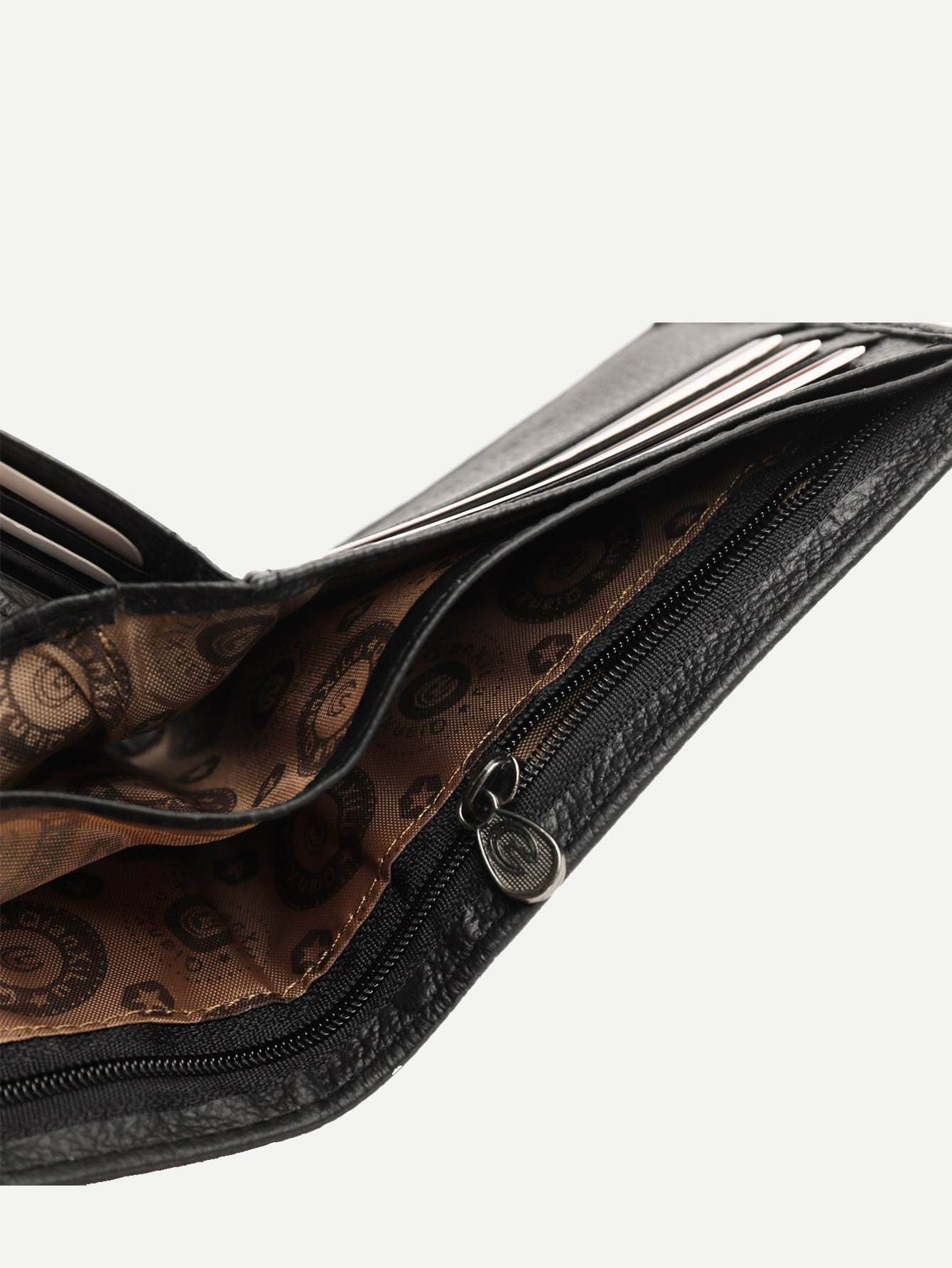 Black Textured PU Wallet