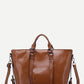 Brown Solid Tote Bag With Adjustable Strap