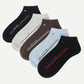 Letter & Strip Pattern Ankle Socks 5pairs