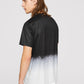 Black and White Short Sleeve Two-tone Ombre T-shirt