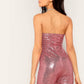 ink Sleeveless Zip Back Sequin Tube Jumpsuit