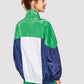 Polyester High Neck Zip Up Cut-and-Sew Elastic Hem Jacket