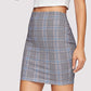 Short Plaid Bodycon Skirt