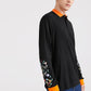 Black Flower Print Sleeve Polo Shirt