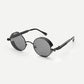 Black Coil Spring Detail Round Lens Sunglasses
