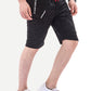 Black 100% Cotton Letter Print Drawstring Shorts