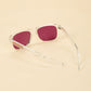 Boho Pink Transparent Frame Tinted Lens Sunglasses