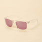 Boho Pink Transparent Frame Tinted Lens Sunglasses