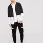 Black and White Two Tone Zip Up Windbreaker Hoodie Jacket