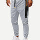 Contrast PU Zipper Side Drawstring Cotton Sweatpants