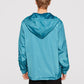 Blue Embroidered Flap Pocket Windbreaker Hoodie Jacket