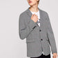 Black and White Single Breasted Notch Collar Houndstooth Blazer
