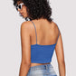 Spaghetti Strap Slogan Print Crop Cami Top