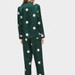 Green Polka Dot Satin Pajama Sleepwear Set