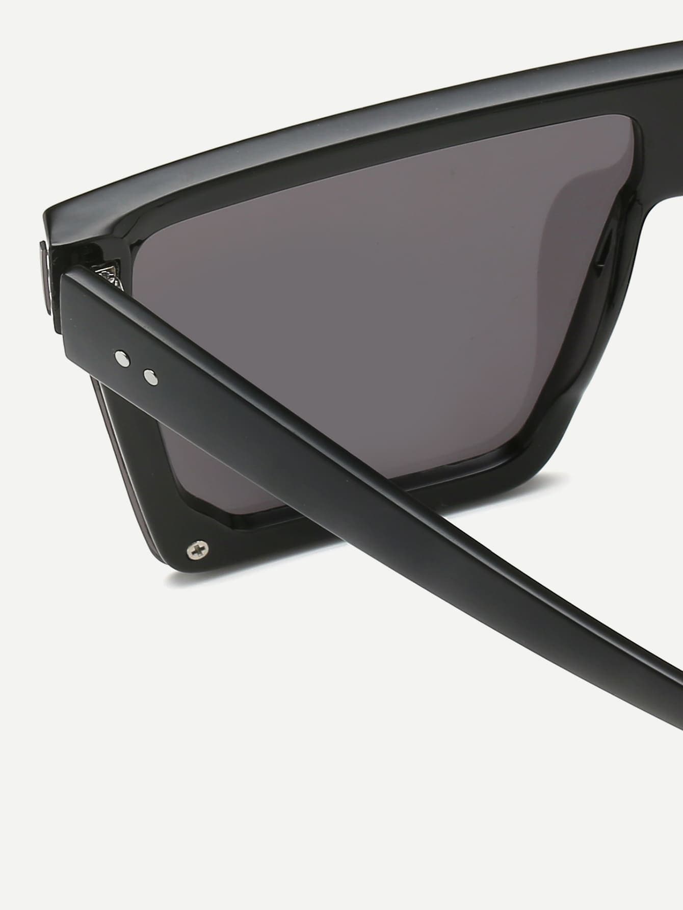 Black Plain Frame Flat Top Sunglasses