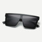 Black Plain Frame Flat Top Sunglasses