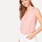 Sleeveless Regular Fit V-cut Neck Solid Top