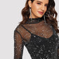 Polyester Star Glitter Mesh Overlay 2 In 1 Dress