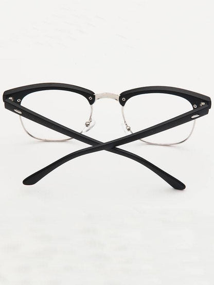 Black and White Semi Rimless Glasses