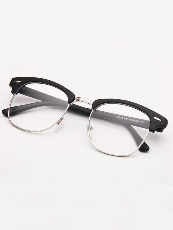 Black and White Semi Rimless Glasses