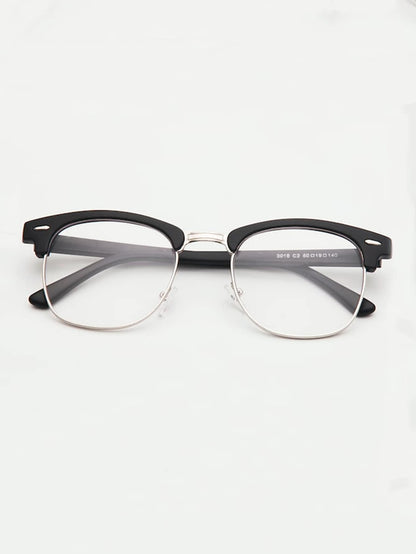 Black and White Semi Rimless Glasses