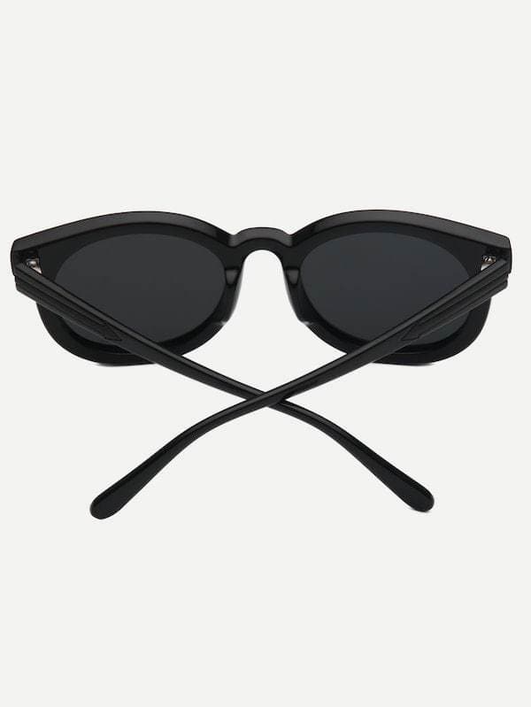 Black Boho Flat Lens Sunglasses