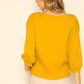 Ginger Rib Knit Square Neck Solid Top
