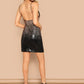 Spaghetti Strap Sleeveless Ombre Sequins Backless Cami Dress