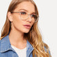 Metal Detail Tortoiseshell Frame Glasses