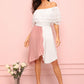 White Off Shoulder Mesh Trim Top