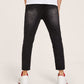 Black Straight Leg Button Fly Ripped Wash Ankle Jeans