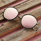 Reflective Metal And Acrylic Circle Sunglasses
