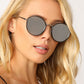 Reflective Metal And Acrylic Circle Sunglasses