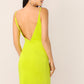 Sleeveless Spaghetti Strap Deep V Neck Surplice Wrap Asymmetrical Cami Dress