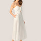 White Sleeveless Spaghetti Strap Tie Front Cut Out Jumpsuit