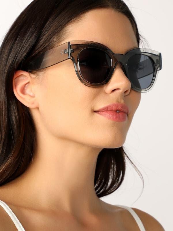 Large Wayfarer Style Clear Acrylic Sunglasses
