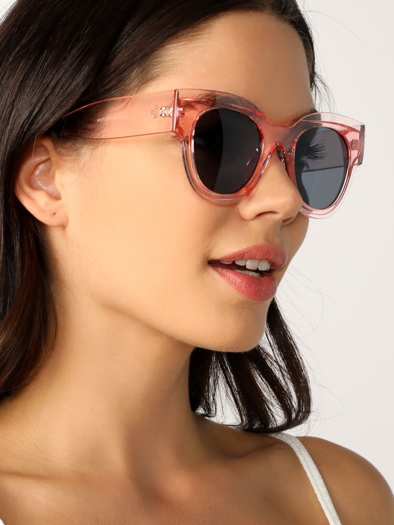 Large Wayfarer Style Clear Acrylic Sunglasses