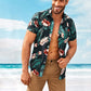 Short Sleeve Tropical & Floral Print Shirt