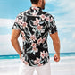 Black Short Sleeve Floral Print Shirt