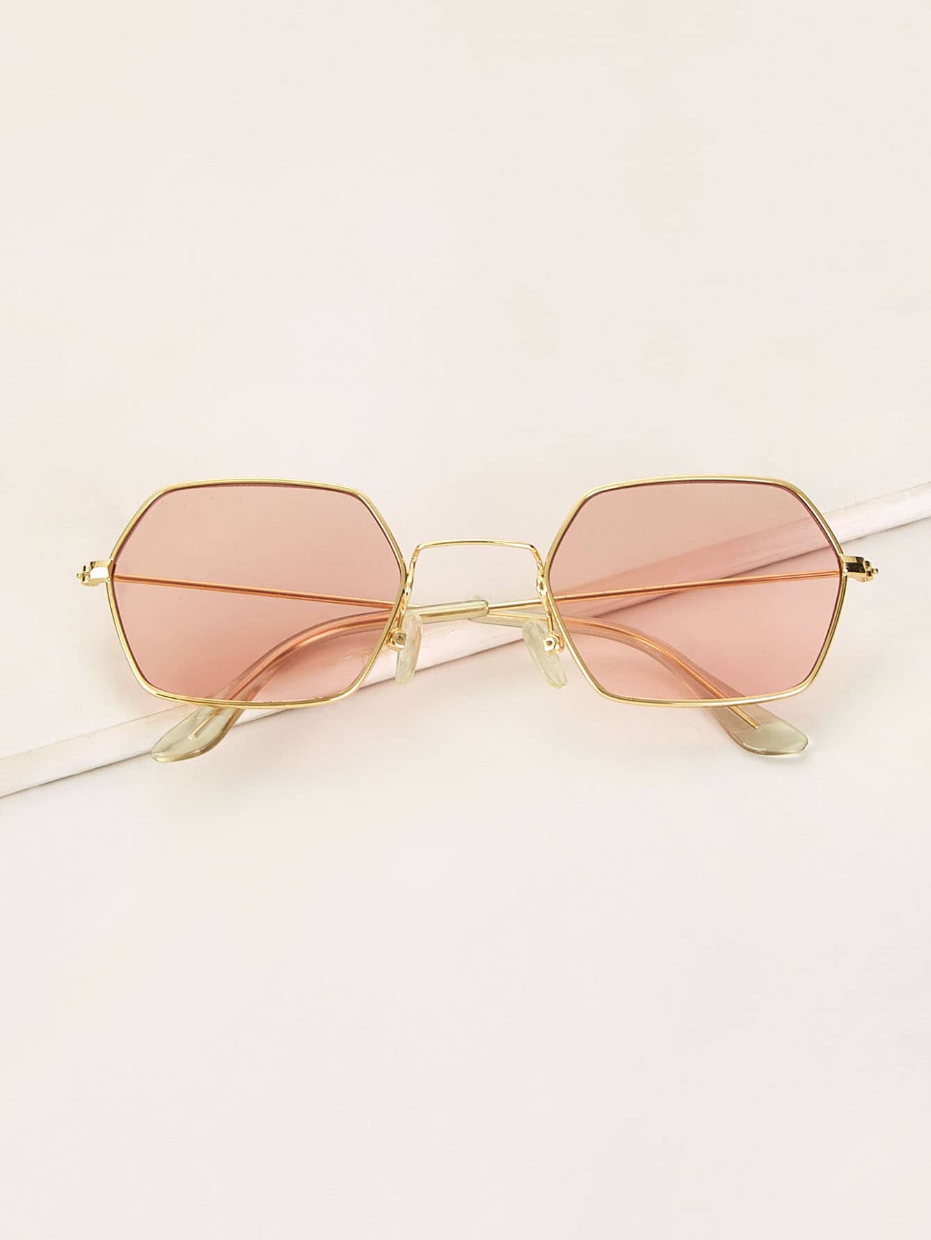 Polygon Frame Tinted Lens Sunglasses