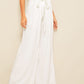 White Wide Leg Paperbag Waist Belted Palazzo Pants