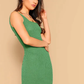 Square Neck Sleeveless Solid Rib-knit Tank Bodycon Dress