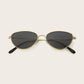 Black Cat Eye Metal Frame Sunglasses